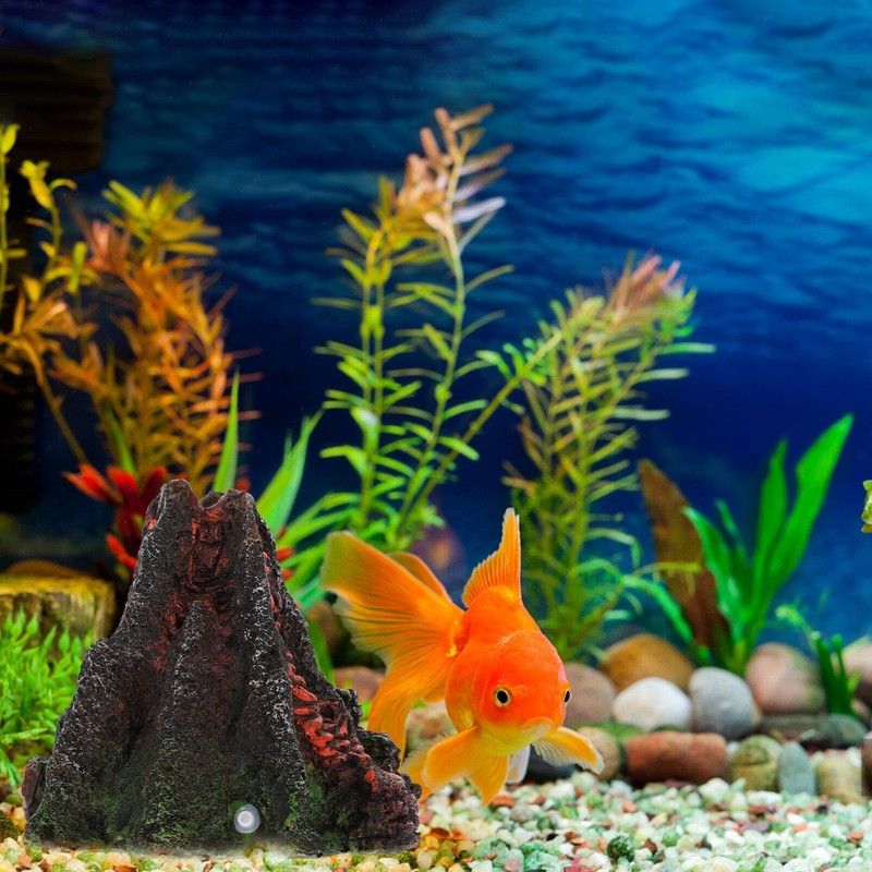 Fish Tank Volcano, Volcano , Reastic Resin Volcano Decorative Fish