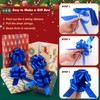 48 Pcs Blue Christmas Pull Bows Bulk for Wrapping Gift