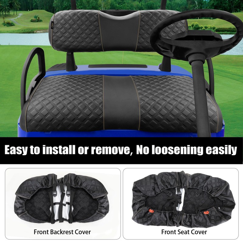 Roykaw Golf Cart Seat Covers Kit Fit for EZGO RXV