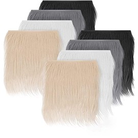 GreatRise 25 x 25 cm Square Faux Fur Fabric Material Shaggy Faux Fur Fabric Cuts Plush Sew-On Patches Fabric for Clothes Rugs Patches Sofa Blankets Seat Cushion Orange Pack of 2