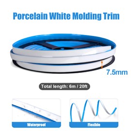 Flexible Caulk Sealing Tape Self Adhesive, Caulking Decorative Moulding Trim Strips Silicone Sealant for Bathroom Stove Sink Toilet Bathtub(White)