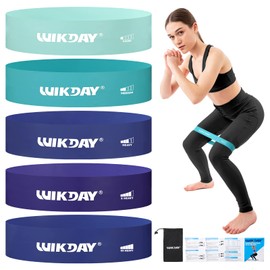 WIKDAY Resistance Bands for Working Out Exercise Loop Bands Workout Bands Set for Men Women Body Stretching, Training, Home Workout, Physical Therapy, Booty Legs, Set of 5 (Blue)