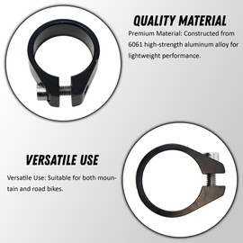 Laxzo ® Bike Seat Post Clamp Aluminum Alloy Quick Release Bicycle Seatpost Tube Clip 34.8mm for Mountain Bike Road Bike Fixie Gear Track Bike Folding Bike DH MTB BMX