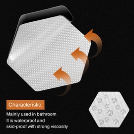 Secopad Bathtub Stickers Non-Slip, 24 PCS Hexagon White Safety Shower Treads Adhesive Appliques with Premium Scraper