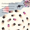 Halloween Long Square Press on Nail - Black Fake Nails