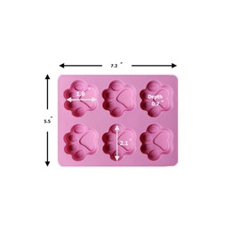 2 Pack Value Silicone Molds Pet Paw Print Animal Paw Print for Homemade Dog Treats, Baking Chocolate Candy, Oven Microwave Freezer Safe