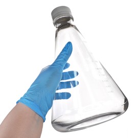 Eisco - Pack of 1, 2L Sterile PETG Erlenmeyer Flask, Non-Vented, Flat Bottom, Lab-Grade, Gamma Sterilized, USP Class VI, Ideal for Cell Culture, Biopharmaceutical Processing, Chemical Storage