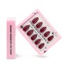Almond Press-On Nails – 30 Pcs Glossy Chrome, French Tip