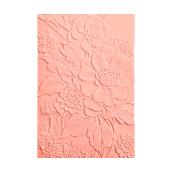 OTCRAFT 3D Flowers Theme Plastic Embossing Folders Peony for DIY