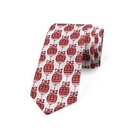 Ambesonne Necktie, Ornamental Christmas, 3.7", White Red