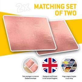Rectangle Stickers(Set of 2) 7.5cm - Rose Gold Foil Copper Colour Shimmer Fun Decals for Laptops,Tablets,Luggage,Scrap Booking,Fridges, #24123