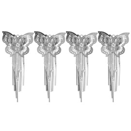 4Pcs Butterfly Tassel Shoes Buckle Ladies Boots Decorative Flower Claw Chain Accessories
