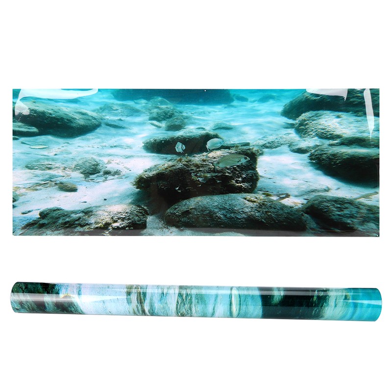 PVC Adhesive Seabed Rock Pattern Aquarium Background Poster Sticker Fish