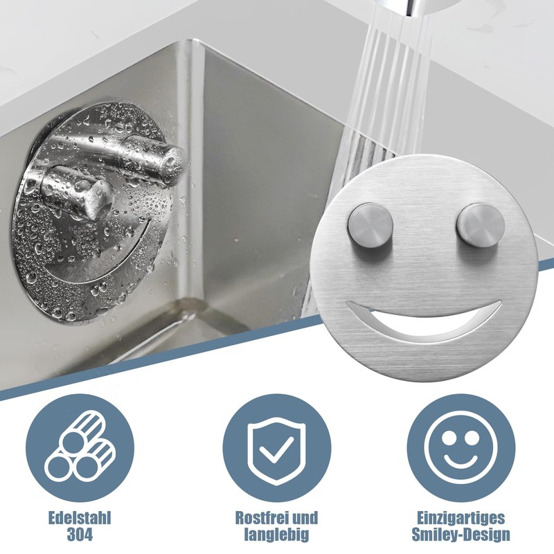 Yoljun Stainless Steel Smiley Face Sponge Daddy Holder, Sponge Holder