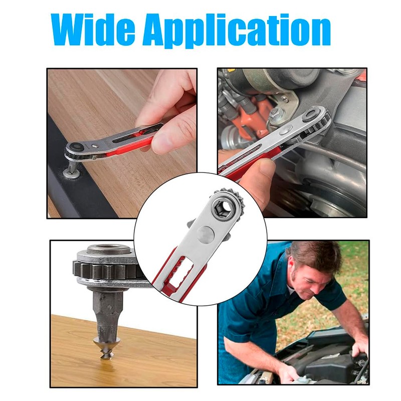 Yakamoz 2Pcs Mini Ratchet Wrench Screwdriver Set, 1/4 Inch Hex