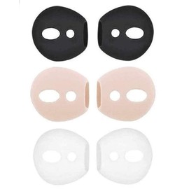 BLLQ Fit in Case Silicon Ear Tips Ear Skins Covers Anti Slip Soft eartips Compatible with Air Pods 1 and Air Pods 2 or Ear Pods (Not for Air Pods Pro) 3 Pairs Gold/White/Black GWB