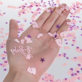 30g Baby Shower Confetti Girl Pink, Baby Shower Table Confetti, Baby Shower Table Decorations Baby Girl Confetti for Baby Shower Gender Reveal Birthday Party