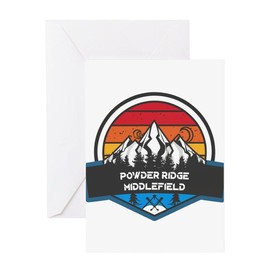 CafePress Powder Ridge Ski Area Middlefield Connecticut Greeting Cards Folded Greeting Card Glossy