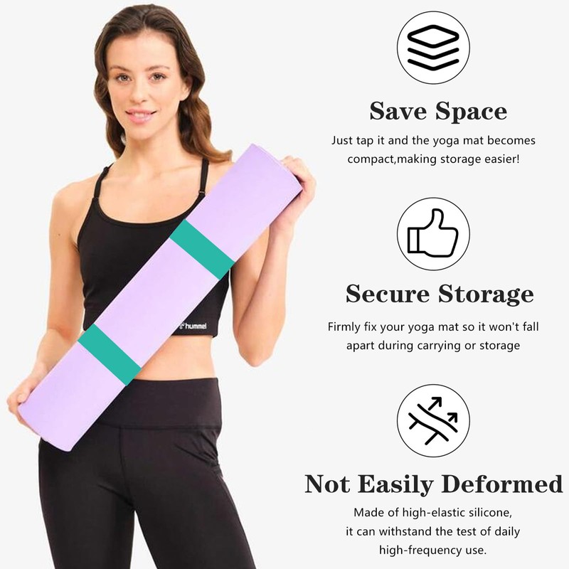 Risipu Yoga Mat Strap Slap Band, One Snap Keep Exercise