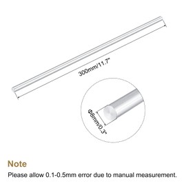 sourcing map Round Solid Aluminum Rod 8mm Diameter 300mm Length Lathe Bar Stock for DIY Craft Pack of 1