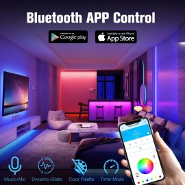 DAYBETTER 130ft LED Strip Lights RGB Indoor Desk Bedroom Decor with Remote 24V Smart Power Supply Perfect Birthday GiftsEmitting Color: RGB, Lamp Power(W): 25, Length: 30m