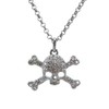 Skull Necklace Orb Saturn NANA Gothic Silver Rhinestone Crossbones Pendant