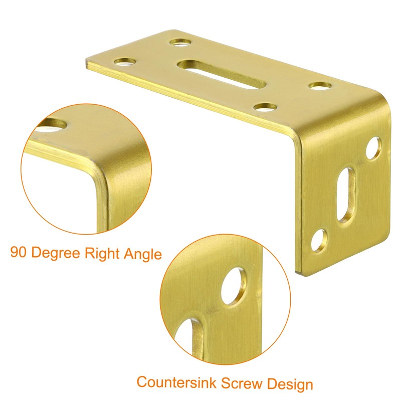 sourcing map L Corner Braces, 2Pcs 80x35x40mm - Stainless Steel