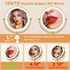 Gospire 9” Wall Mounted Lighted Magnifying Mirror, 1X/10X Magnification Double-Sided