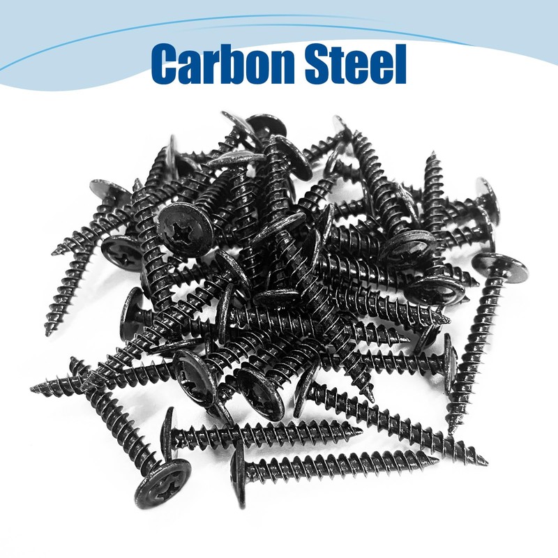 ANCHOREASE #8×1-1/4″ Wood Screw 200Pcs, Black Carbon Steel Standard Thread