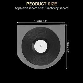 sourcing map 50 Pcs Vinyl Outer Sleeves, Clear Vinyl Record Sleeves 5.1" x 5" Vinyl Record Protector Covers for 5" Single Mini LP,CD Storage Collections