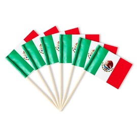 Mexico Flag Mexican Miniature Toothpick Flags Decorations Small Cupcake Toppers Cocktail Food Flags Decor For Independence Day Party Bar (100 pack)