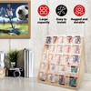 5-Tier Graded Trading Baseball Football Sports Card Display Case, Wood