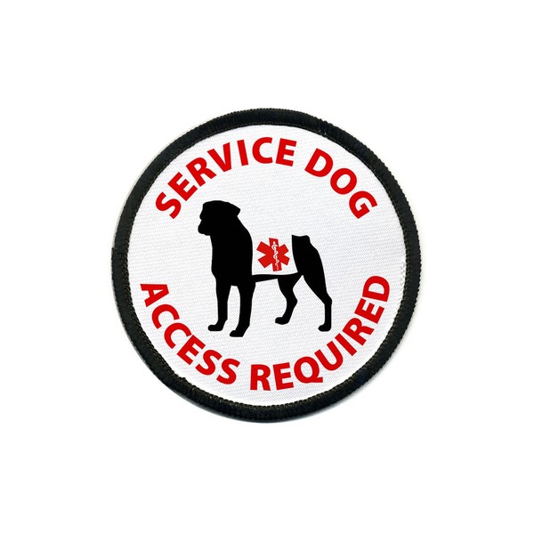 SERVICE DOG Access Required Black Rim 2.5 inch Sew-on Patch
