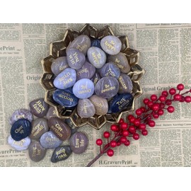 JJ life 50pcs Engraved Inspirational Stones with Inspiring Prayer Words,Encouragement Stones for Family and Friends.Phrase.