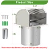 6 Inch Hooded Wall Vent with Damper&Screen, Wall Exhaust Vent