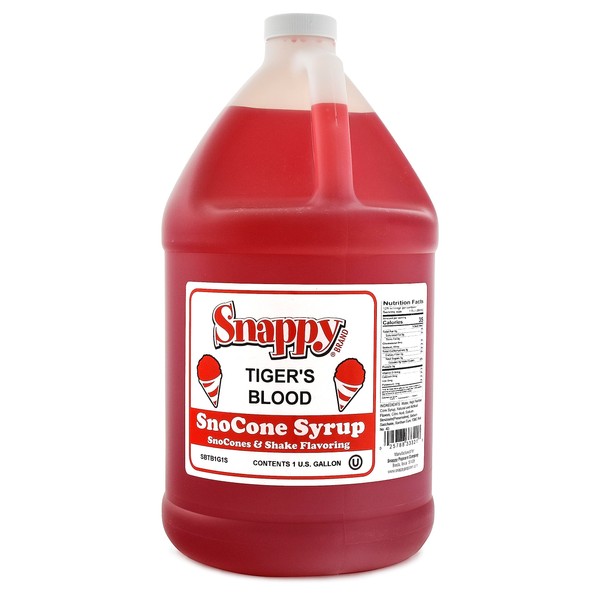 Snappy Popcorn Snow Cone Syrup Gallon, Tigers Blood, 11 Pounds