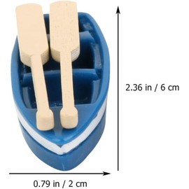 SquarezhenBo 5 Sets Blue Wooden Sailing Boat Miniature Boat Paddle Figure Model Sea Beach Decoration Figure Ornament for Moss Succulents Terrarium Dollhouse Fairy Garden Decoration Dolls Accessories