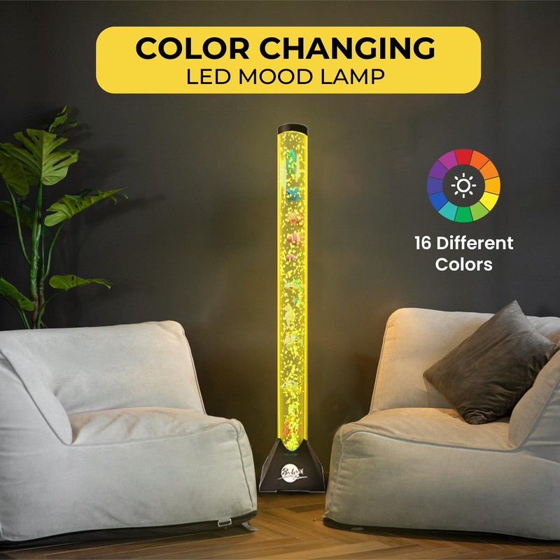 Brewish 4FT Sensory LED Water Bubble Tube Lamp,with 16 Color