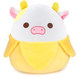 LXSLFY 11inch Cute Banana Cow Plush, Cow Stuffed Animals Kawaii Cow Pillow Gifts for Kids Girls Boys Birthday Christmas Home Decora (Banana Cow)