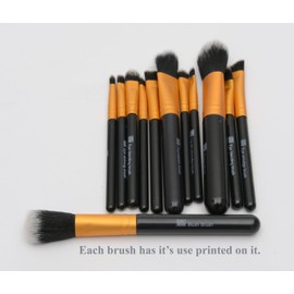 Store2508 Makeup Brush Set with 12 Brushes and Metal Storage Box + 3D Nail art set with 48 mini bottles