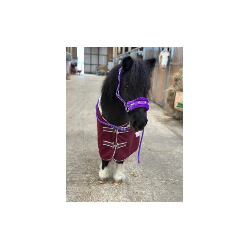 Equipride Horse Print Faux Lined Nylon Headcollars With Matching Lead