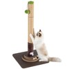 32''Cat Scratching Post, Natural Sisal Cat Scratcher with Toy &