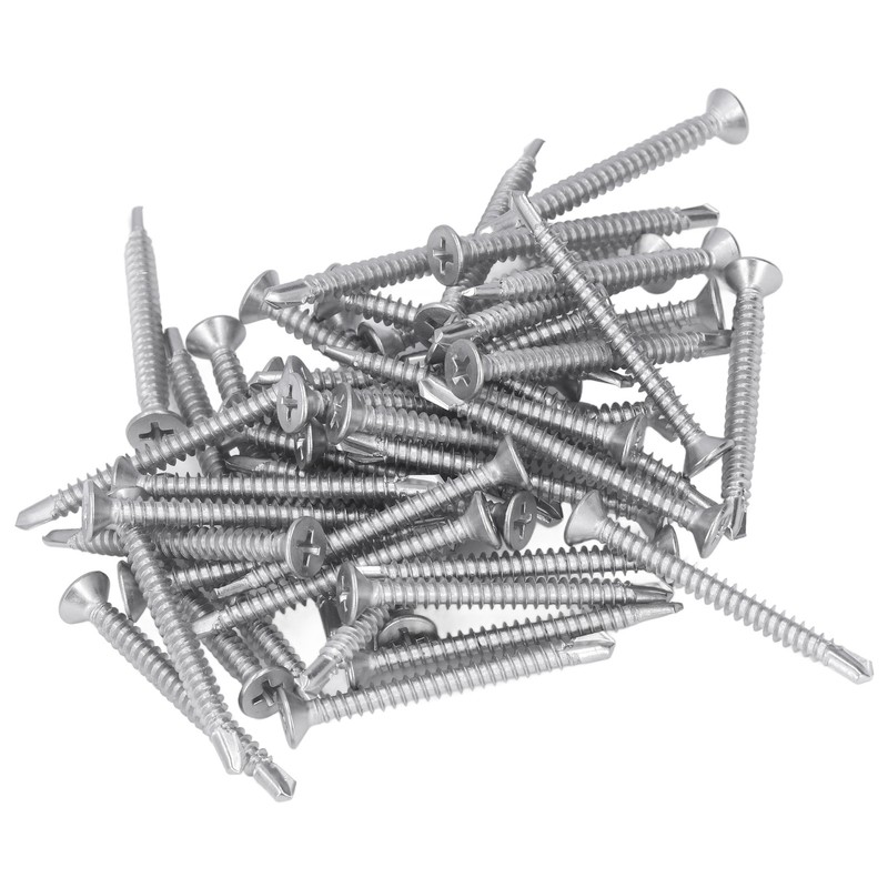 200Pcs Self Drilling Screw Cross Countersunk Head 410 Stainless Steel