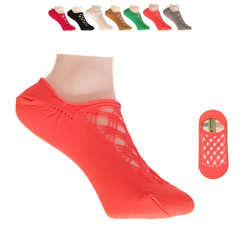 3 Pairs Ladies Fishnet Mesh Design Comfortable, Elegant Footsie Trainer