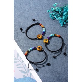 Jovivi Crystal Bracelet Women,6mm Natural Gemstone Chakra Bead Bracelet,7 Chakra Stone Tiger Eye Peace Donut Healing Crystal Bracelet Womens Bracelet Good Luck Christmas Birthday Gifts for Her