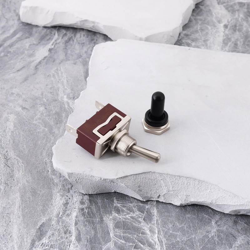 YINETTECH 1Set SPST Waterproof Momentary Toggle Switch, (ON)-Off-(ON) 12V 30A