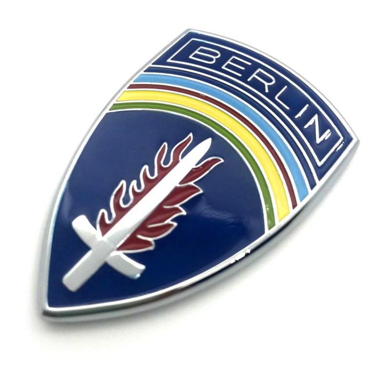 Auto Medals Berlin Brigade Sticker Decal Emblem Chrome Metal for