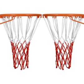 Basketball Net 2 PCS Heavy Duty All Weather Basketball Nets Replacement Backboard Accessories for Standard Rim Hoop Outdoor Indoor (White/Red)