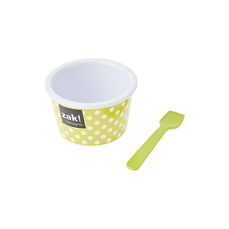 zakdesigns" Dotty Ice Cream Dish, Melamine Green/White, 8 x 8