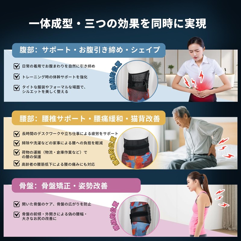 【猫背・腰痛に強くおすすめ】XINIDEA 腰用サポーター 姿勢矯正ベルト｜背中の痛み緩和 背骨の歪み改善 骨盤引き締め 姿勢改善 腰痛予防｜無段階調節・簡単装着・着け心地が良い ｜オフィスワーク、長時間の立ち仕事、重労働などの作業をしっかりサポート｜敬老の日・父の日・母の日・ご年配の方へのプレゼントに (L)
